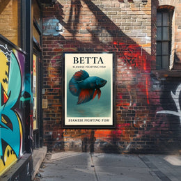 Betta Fish Elegance: Photorealistic Animal Poster