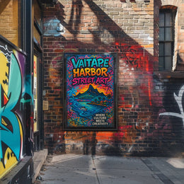 Vibrant Vaitape Harbor Street Art Poster - Cultural or Heritage Poster