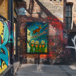 Reindeer Ski Jumping Extravaganza Poster