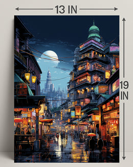Neon Night Market Poster