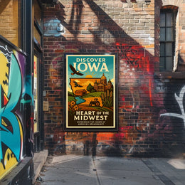 Discover Iowa Heart of the Midwest Poster