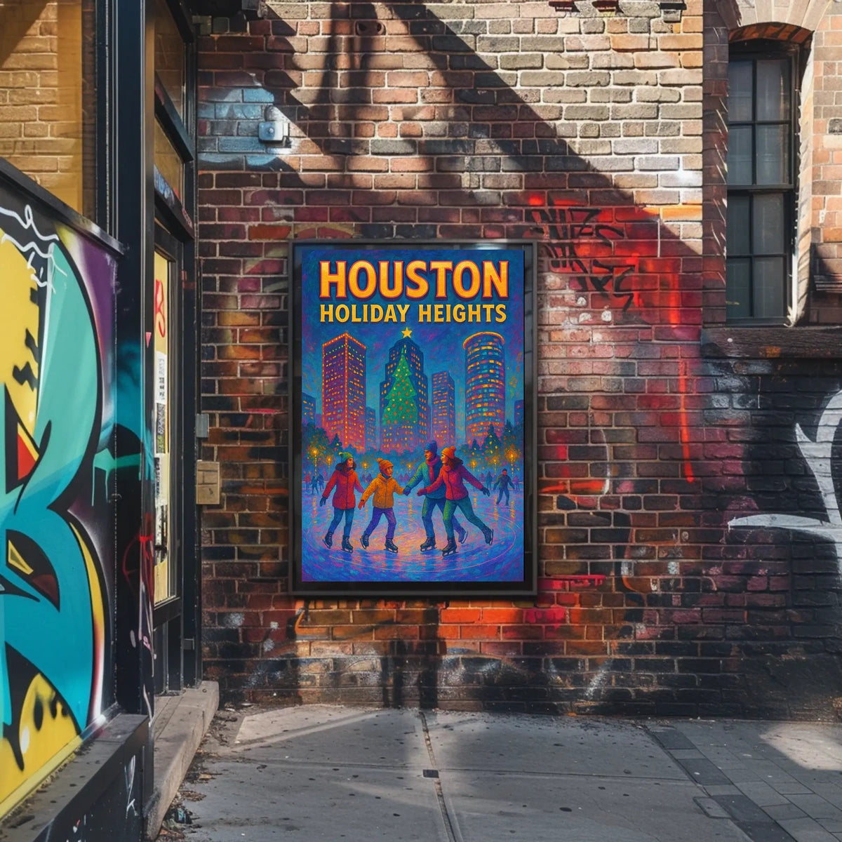 Houston Holiday Heights Poster