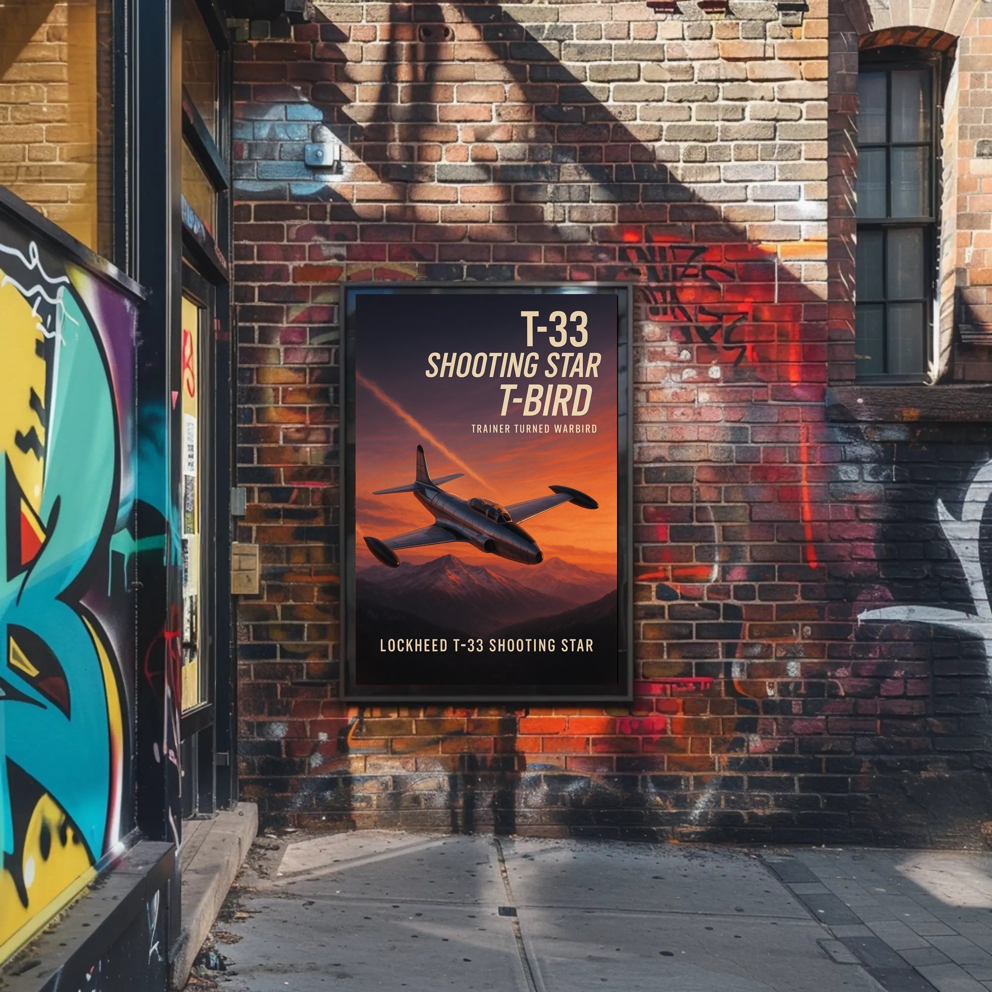 Lockheed T-33 Shooting Star Military Aviation Poster