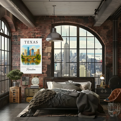 Texas, Houston Signature Series Vintage Travel Poster
