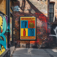 Sustainability Reusable Items Poster