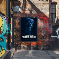 Donald Trump Resolute Leadership Monochrome Portrait Photography Realism Patriotism Poster