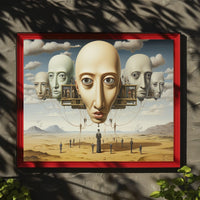 Surreal Dreamscape with Floating Heads - Abstract or Artistic Poster