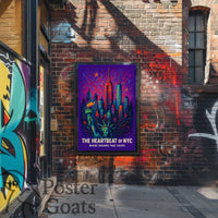 Vibrant New York Cityscape Poster with Modern Urban Art