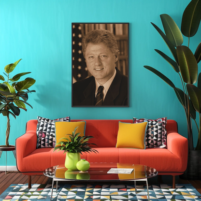 William Clinton 42nd President Sepia Photo