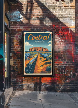 Uluru Australia Vintage Travel Adventure Poster