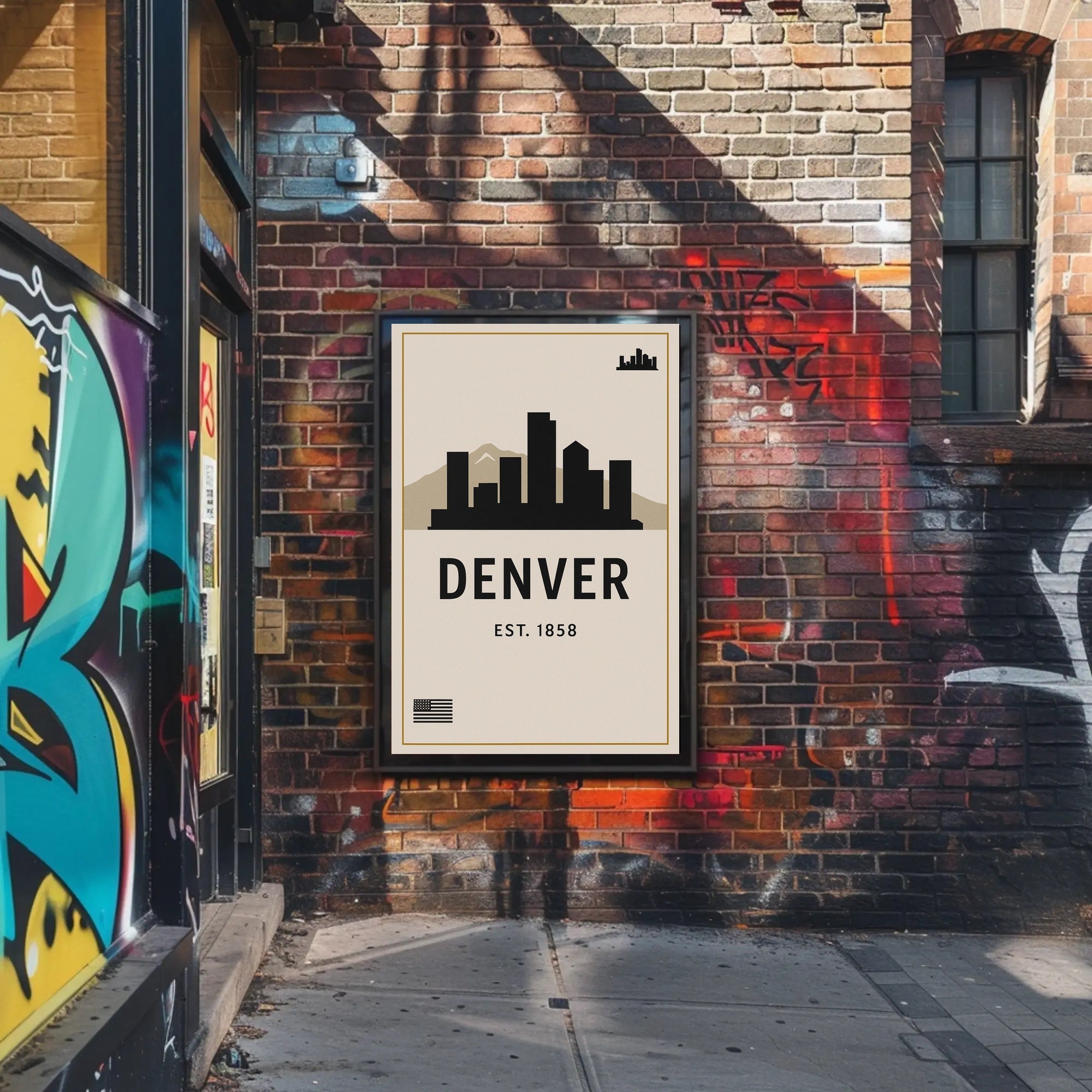 Denver Skyline Est. 1858 Poster PosterGoat