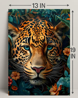Leopard's Tranquil Gaze: Photorealistic Animal Poster