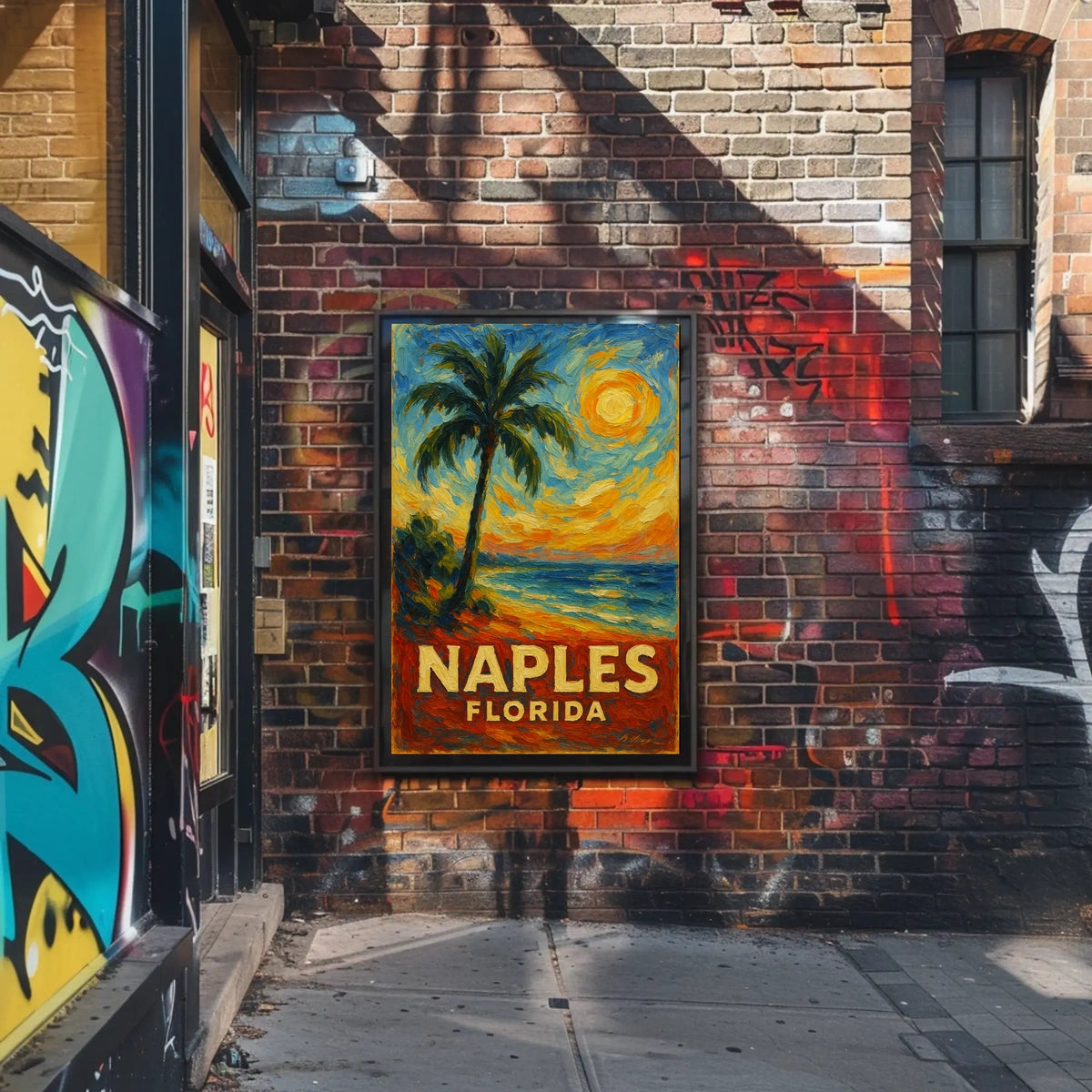 Naples Florida Brushstroke Art Poster