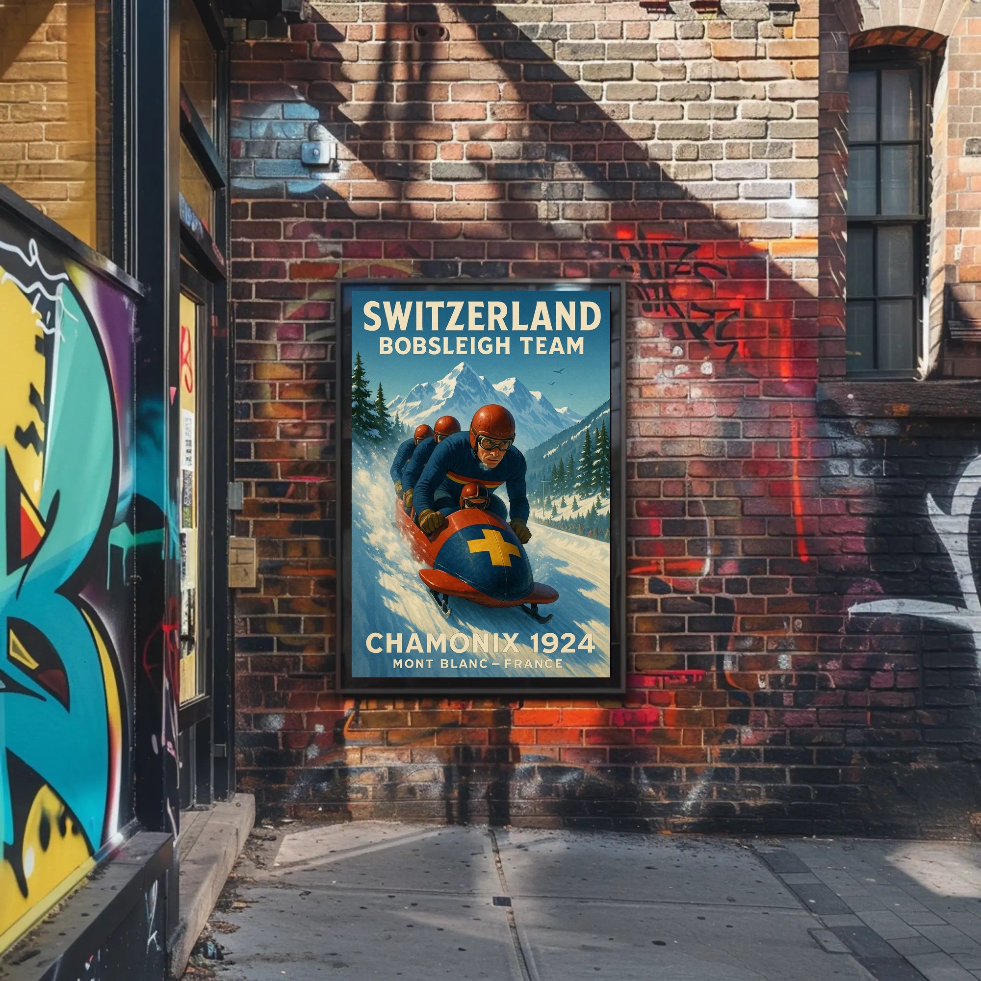 Switzerland Bobsleigh Team Chamonix 1924 Poster