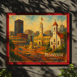 Monrovia, Liberia Cityscape Art Poster
