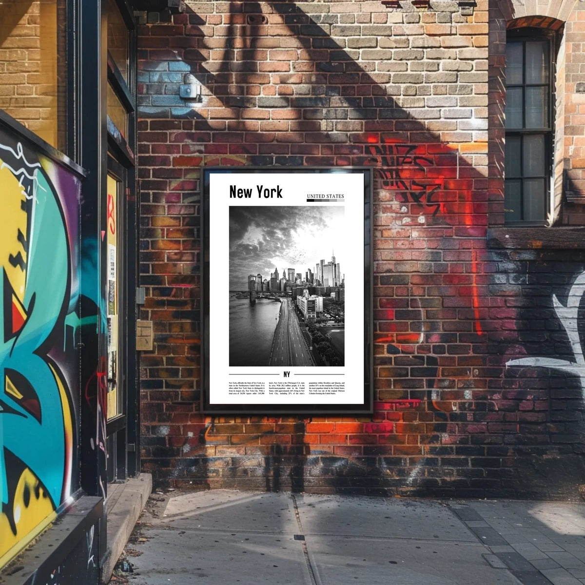 New York City Grand Skyline Poster Vintage Wall Art