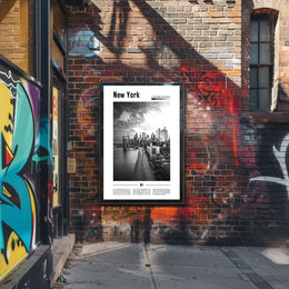 New York City Grand Skyline Poster Vintage Wall Art