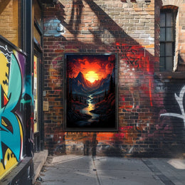 Radiant Mountain Sunset Poster