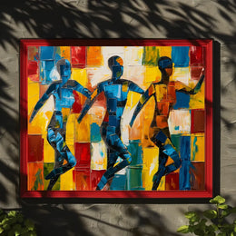 Energetic Abstract Dance Figures Vibrant Art Poster