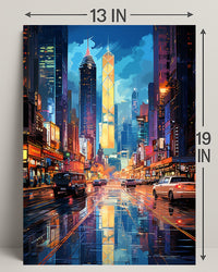 Neon Cityscape Poster