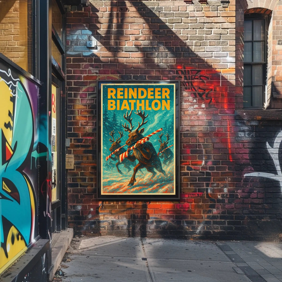 Reindeer Biathlon Poster