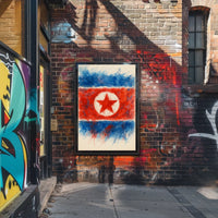 Abstract North Korean Flag Abstract Poster