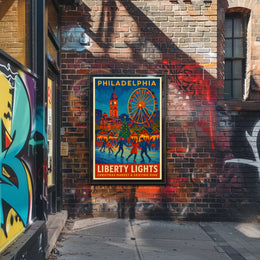 Philadelphia Liberty Lights Poster
