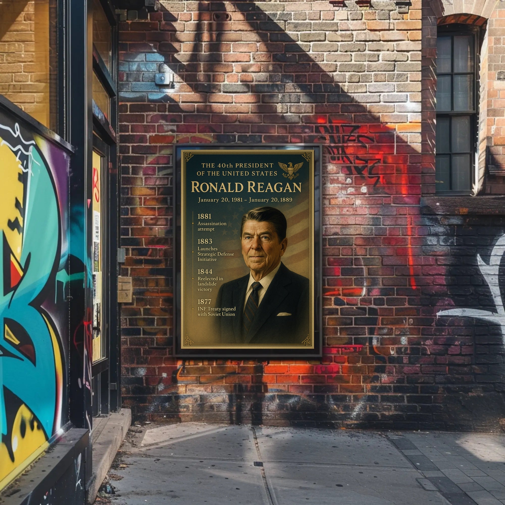 Ronald Reagan Vintage Patriotic Historical or Presidential Poster