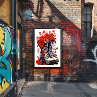 Floral Boots A Fusion Of Nature And Poster