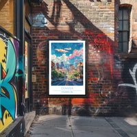 Denver Skyline Vibrance: Modern Urban Cityscape Poster