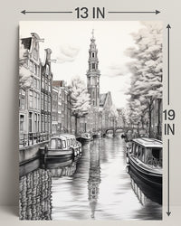 Amsterdam Canal Scene Poster