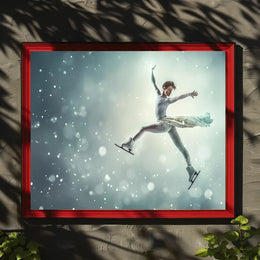 Graceful Figure Skater in Winter Fantasy Poster