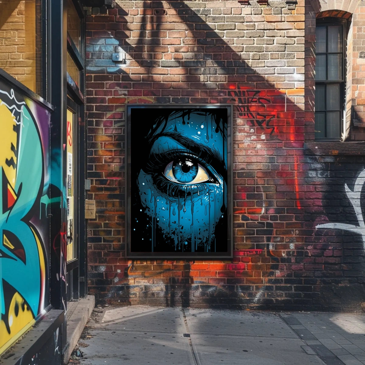 Intense Blue Eye Surreal Art Poster Print