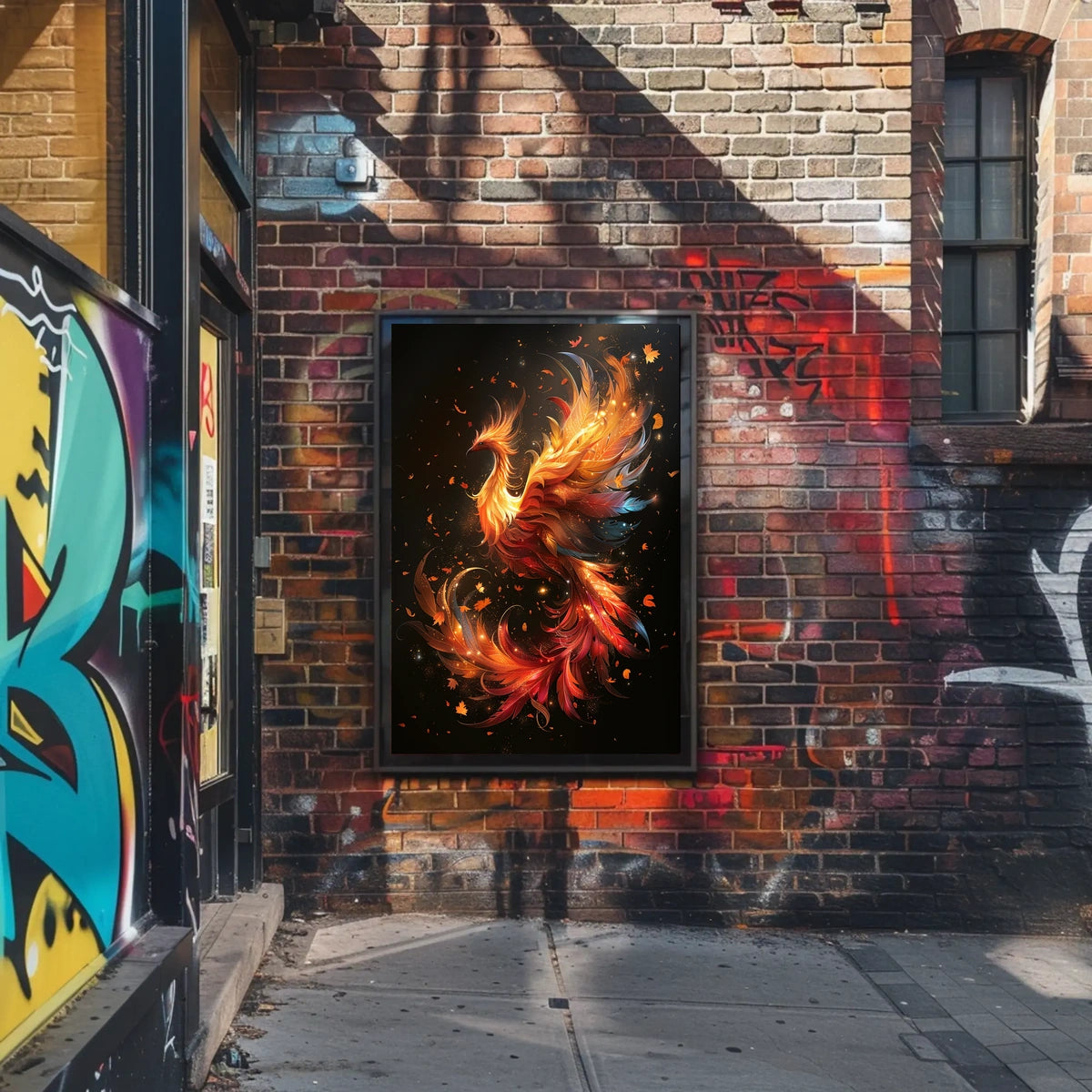 Phoenix Rebirth: Vibrant Fantasy Art Poster