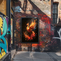 Phoenix Rebirth: Vibrant Fantasy Art Poster