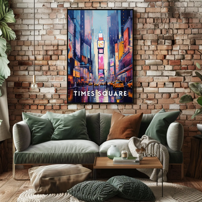 Times Square Neon New York Travel Poster
