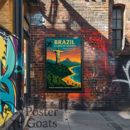 Brazilian Adventure Vintage Travel Poster