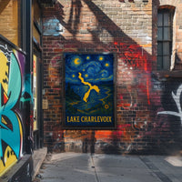 Artistic Lake Charlevoix Poster in Van Gogh Style - Abstract, Artistic, or Pop Culture Poster