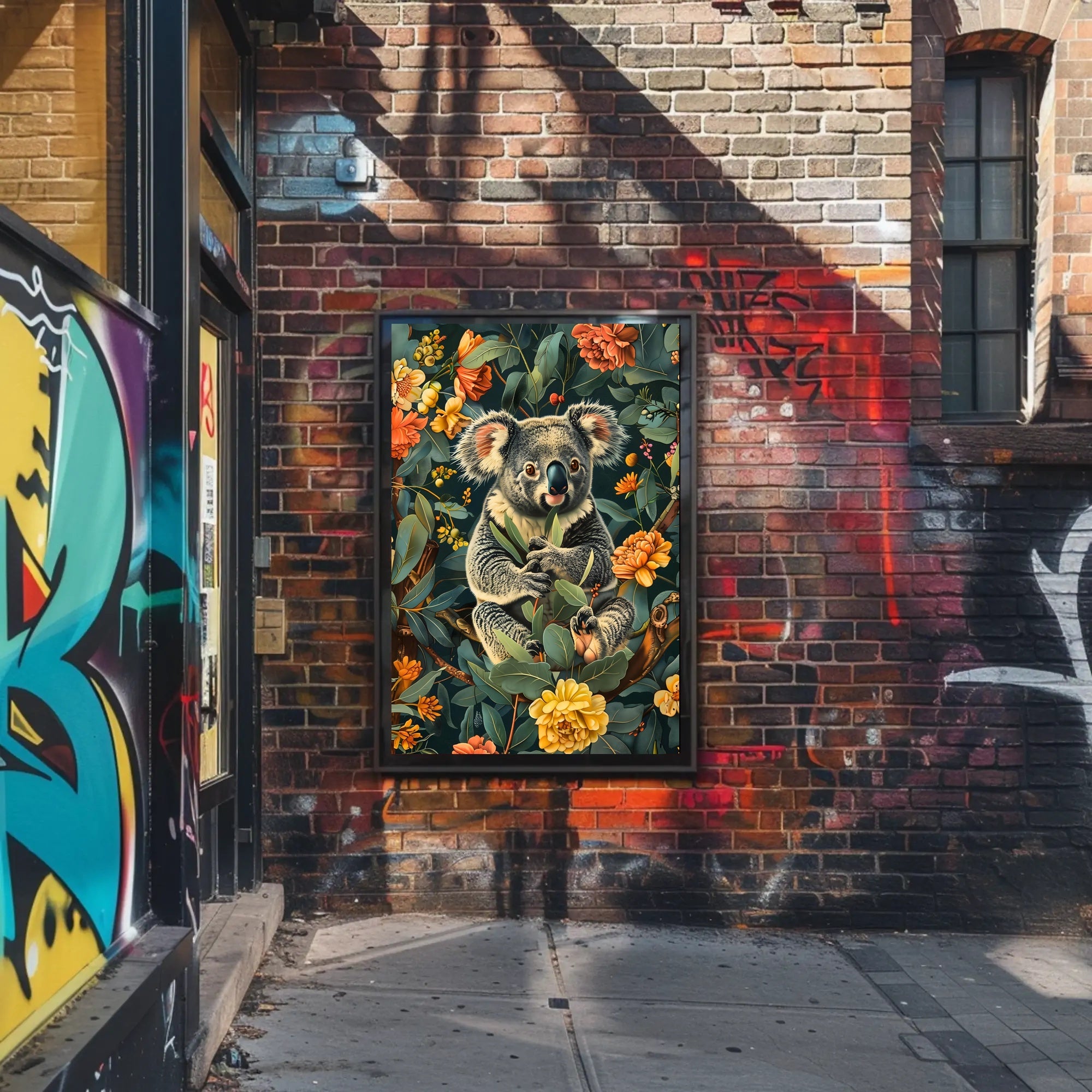 Koala in Bloom Wall Art Print