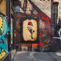Skeletal Hand and Rose Artistic, Abstract, Pop Culture Poster
