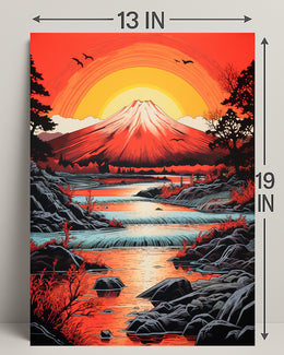 Radiant Mountain Sunset Poster PosterGoat