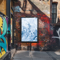 Serene Blue Abstract Marble Waves Art Poster