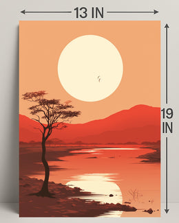 Tranquil Sunset Over The Savannah Poster
