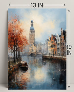 Autumn In A Canal City Poster