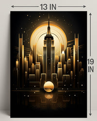 Golden Cityscape Poster