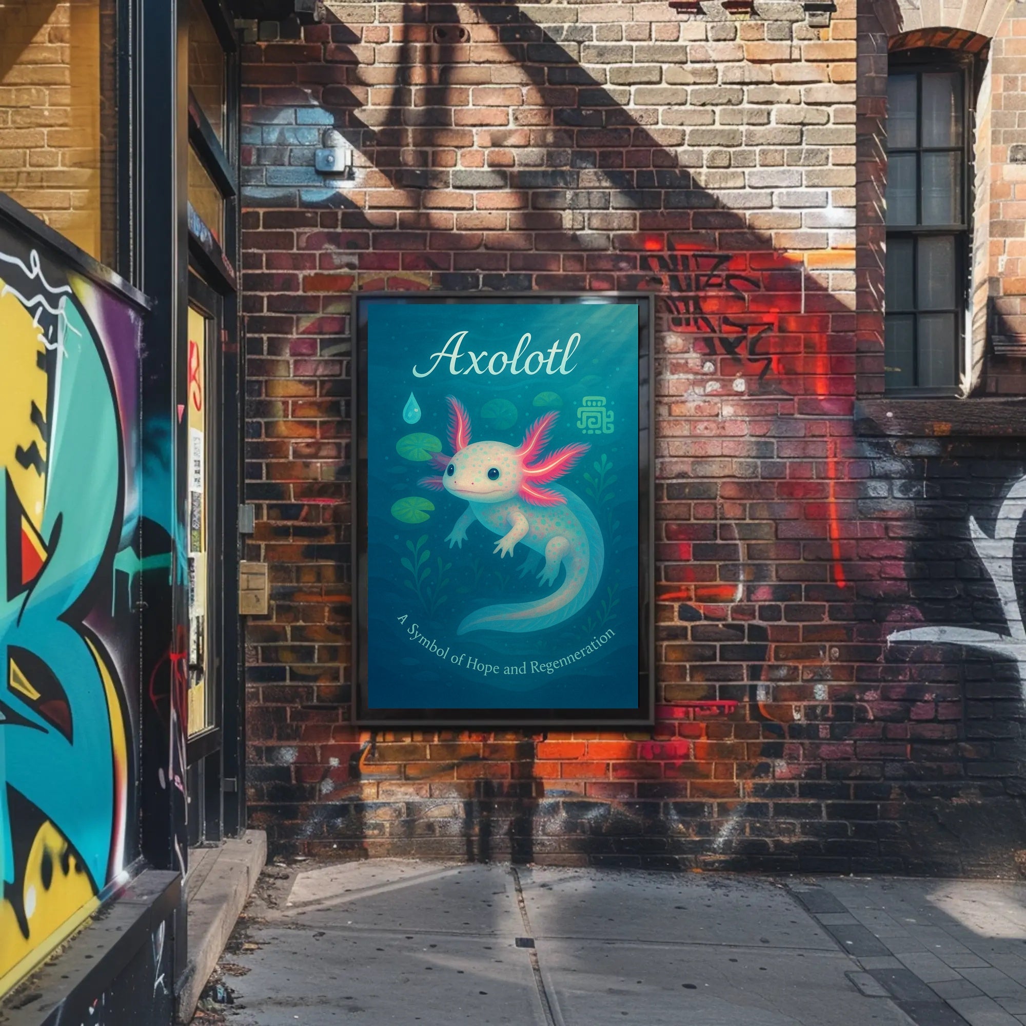 Axolotl Poster Whimsical Hope And Regeneration Art Print
