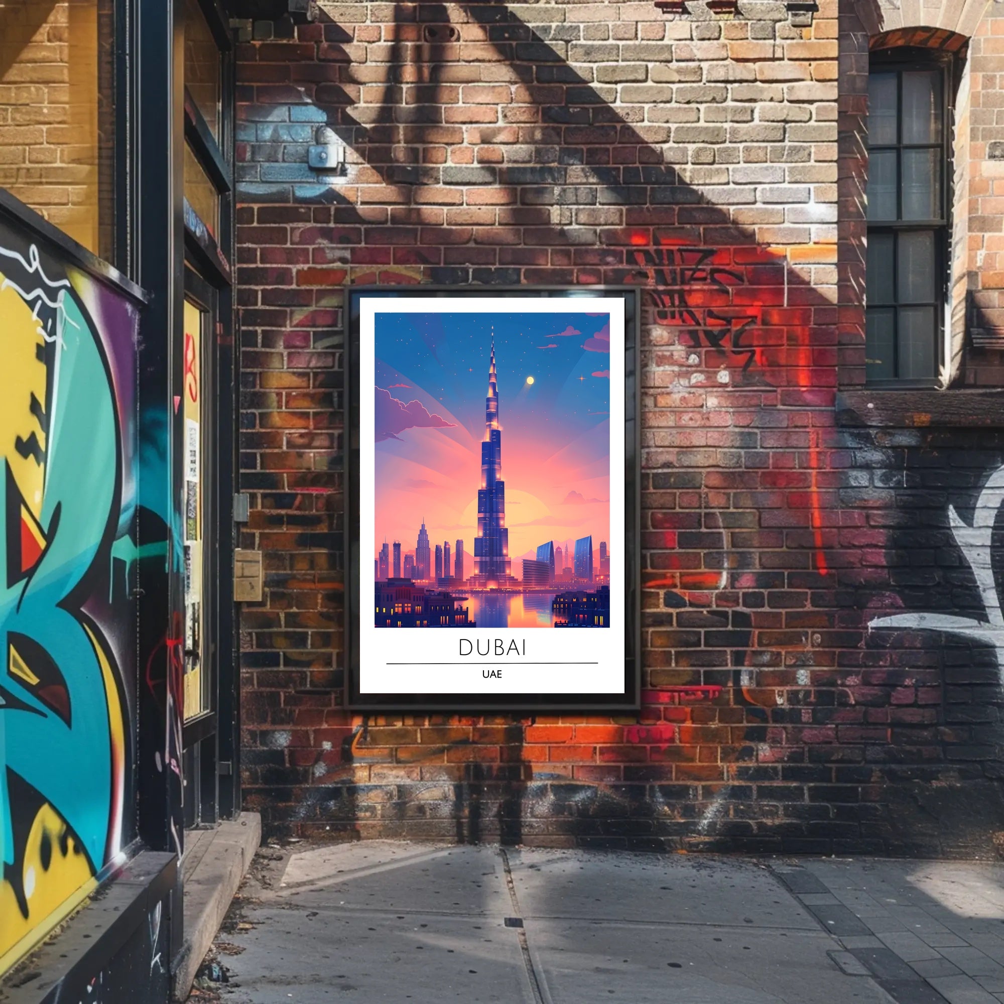 Dubai Sunset Burj Khalifa Urban Cityscape Poster