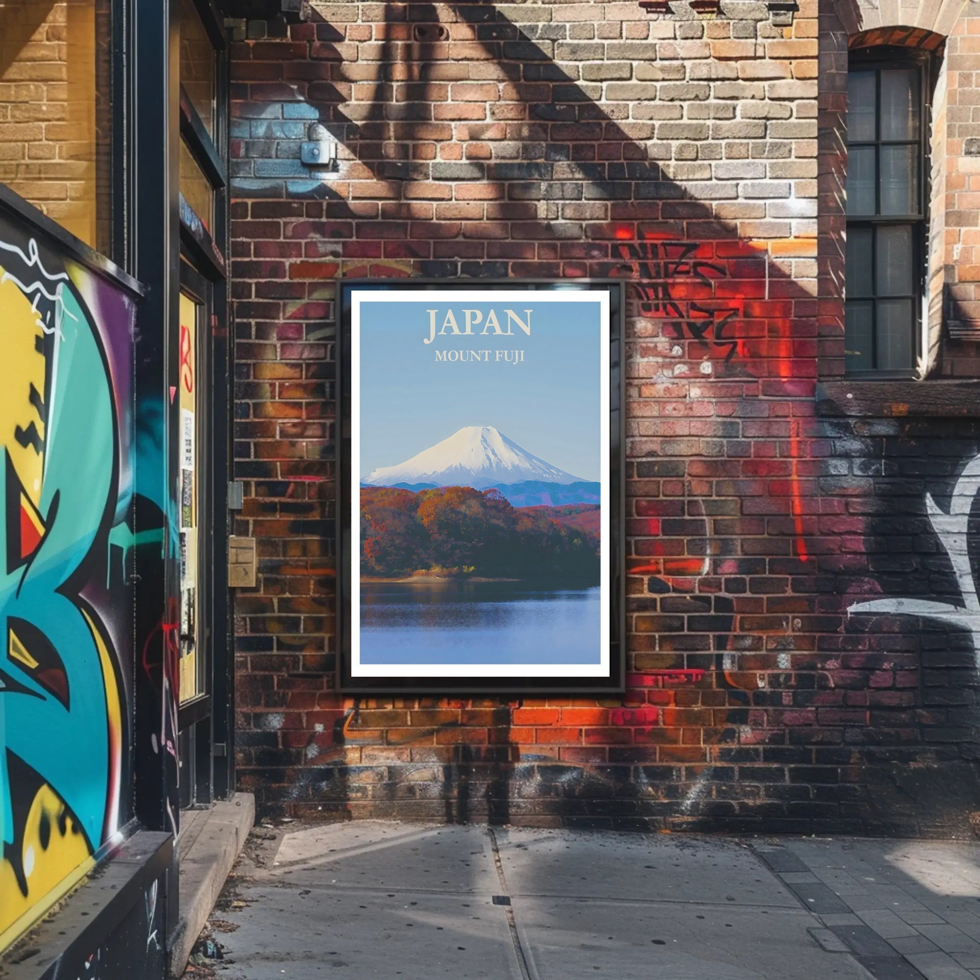Mount Fuji Autumn Scene Cultural or Heritage Poster