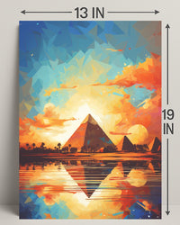 Sunset Over The Pyramids Poster