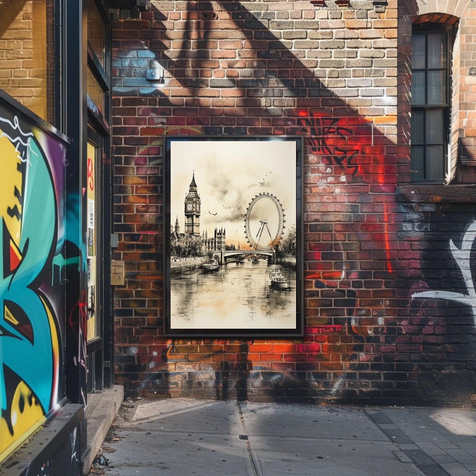 London Landmarks In Watercolor Poster